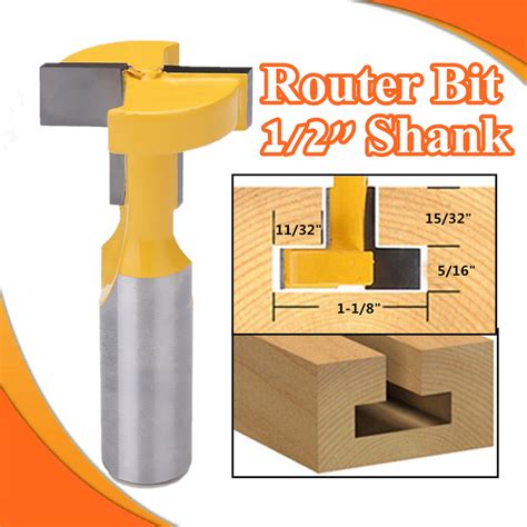 Inch Shank T Slot Router Bit T Track Slotting Woodworking Milling