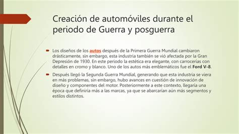 Historia Del Automovil Y Su Evoluci N Pptx