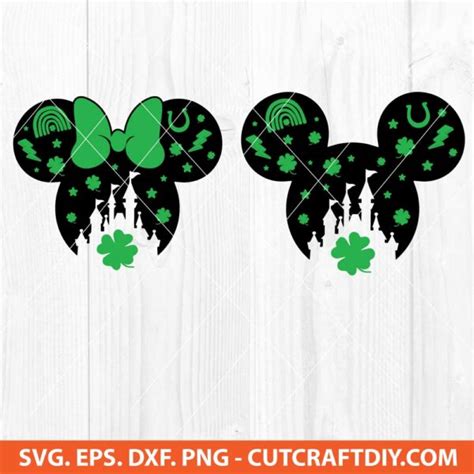 Mickey And Minnie St Patricks Day Svg Png Dxf Eps Cut Files For Cricut