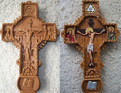 Hand Painted Romanian Orthodox Cross -Christian Wall Plaques