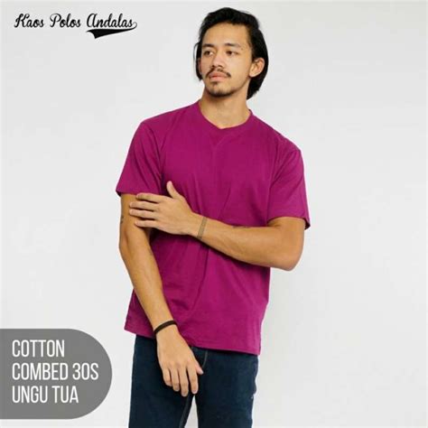 Jual Kaos Polos Cotton Combed S Ungu Tua Di Seller Andalasclothing