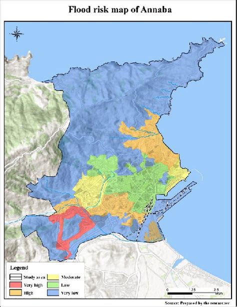 Flood risk map of Annaba province | Download Scientific Diagram