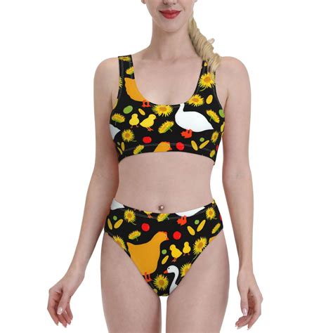 Daiia Farm Goose Women S Bikini Swimsuit Two Piece Swimsuit High