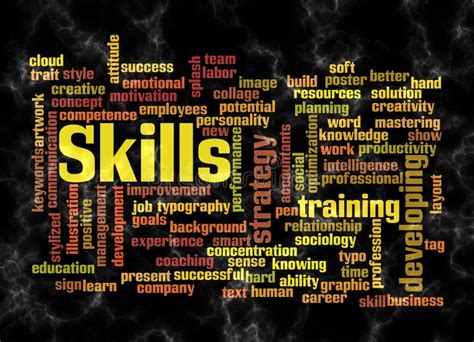 Word Cloud With Skills Concept Create With Text Only Stock Illustration