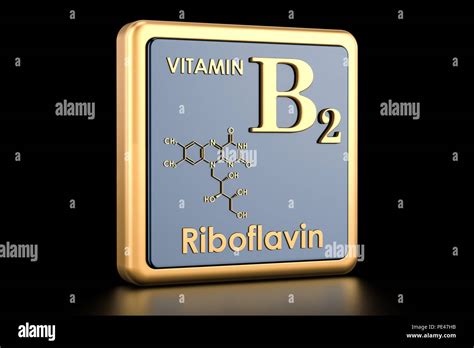 Vitamin B Riboflavin Icon Chemical Formula Molecular Structure D