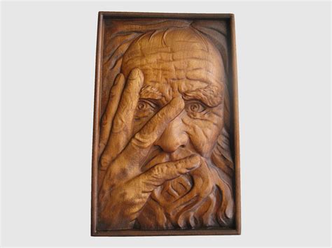 Wood Carving D Picture Art Relief Lderly Woodcarving Panel Wall