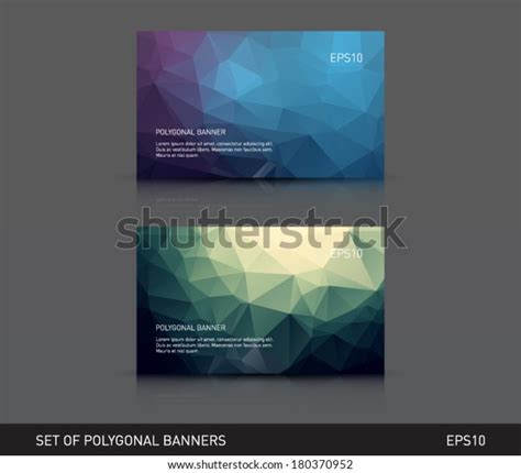 Set Business Card Template Triangular Polygonal Stock Vector Royalty