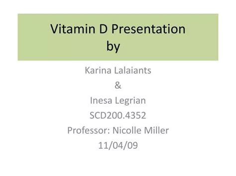 Ppt Vitamin D Presentation By Powerpoint Presentation Free Download