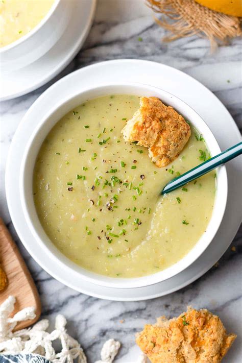 Leek And Potato Soup Vegan No Cream A Saucy Kitchen