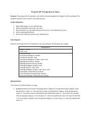 CSCI 231 Project09 Pdf Project 09 Temperature Class Purpose The