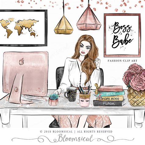 Digital Art Collectibles Girl Boss Clipart Boss Babe Fashion Girl Clipart Boss Lady Fashion