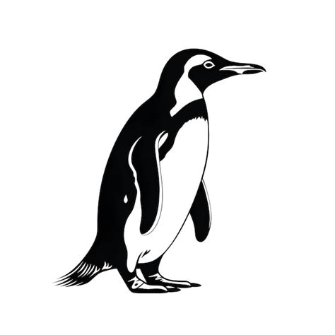 Premium AI Image A Silhouette Penguin Standing On Its Hind Legs