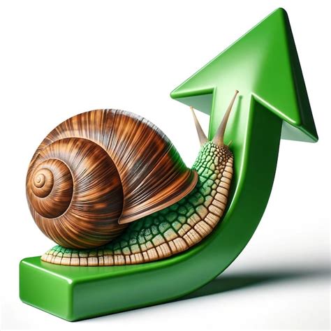 Premium Vector Snail On Upward Blue Arrow Slow Steady Progress