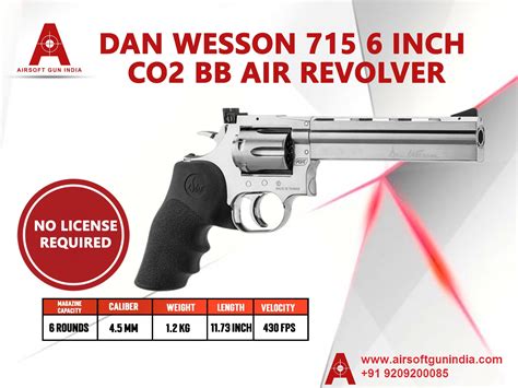 Dan Wesson 715 6 Inch Co2 Bb Revolver Nickel By Airsoft Gun India