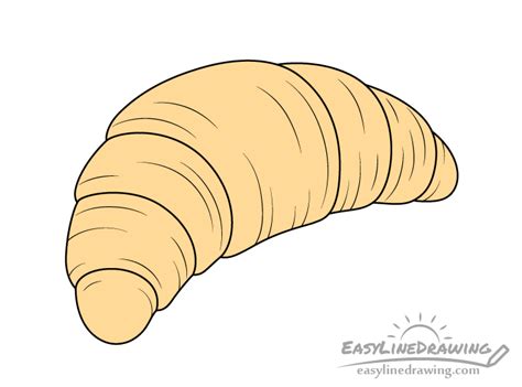 How to Draw a Croissant Step by Step - EasyLineDrawing