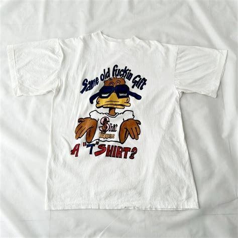 やや傷や汚れあり珍品 s FUCK プリント ダック Tシャツ シングルステッチ ビンテージ 年代 vintage T shirt FUCKING off duck s