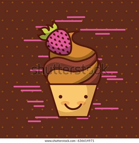 Kawaii Food Background Colorful Image Stock Vector (Royalty Free) 636614971 | Shutterstock