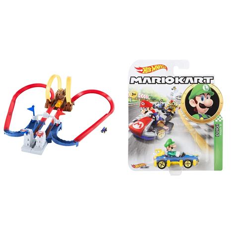 Buy Hot Wheels Mario Kart Bowsers Castle Chaos Modular Track With Side By Side Racing Lap S And