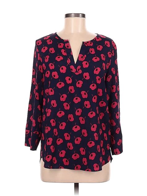 41hawthorn 100 Polyester Color Block Polka Dots Red Long Sleeve Blouse