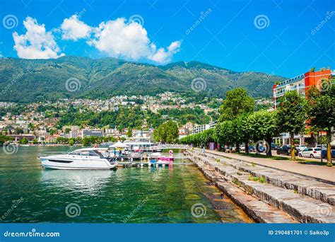 Locarno Port With Boats Switzerland Stock Image Image Of Landmark