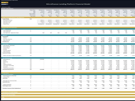microfinance platform  year financial model template excel xls
