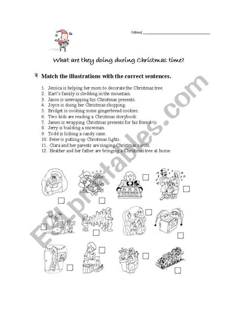 Christmas Sentences Worksheets