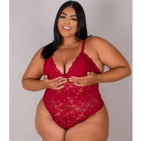 Body Plus Size Renda Bory Plus Em Renda Lingerie Sexy Plus Size Shopee Brasil