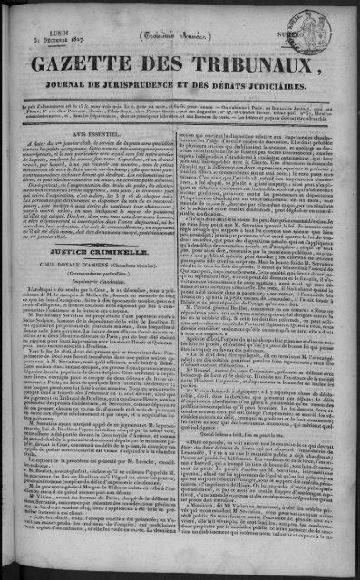 Gazette Des Tribunaux