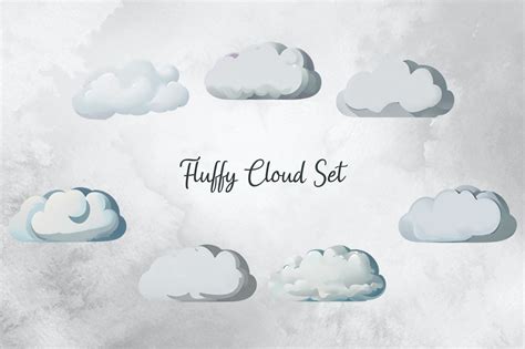 Fluffy Cloud Set Graphic By Graphic Wonderland · Creative Fabrica