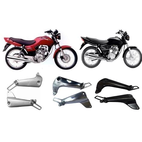 Suporte Pedaleira Bacalhau Titan 125 2000 A 2008 Par Polido Adaptavel