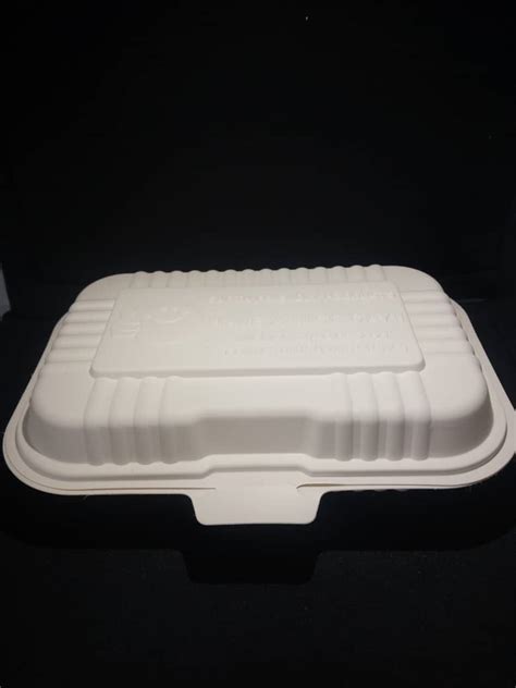 Biodegradable Takeaway Double Compartment Pack Cornstarch Packed