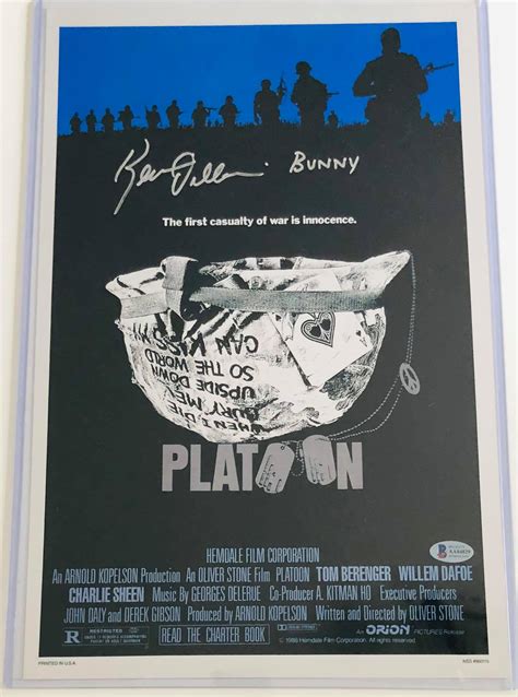 PLATOON 11x17 POSTER SIGNED by KEVIN DILLON w/insc and BECKETT CERTIFIED