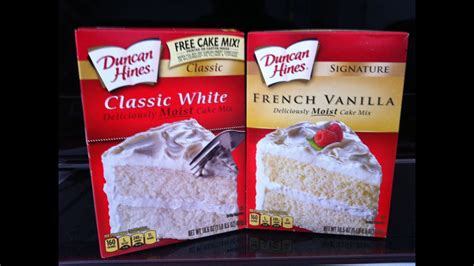 Duncan Hines Classic White Cake Et French Vanilla Cake Produits Américains Youtube