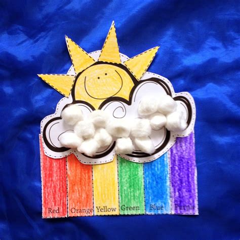 Weather Crafts For Preschoolers A Rainbow And Cloud Craft For