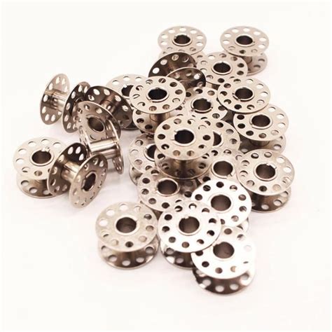 20PCS Canette de machine à coudre Argenté Bobine Canettes Métal De Fil