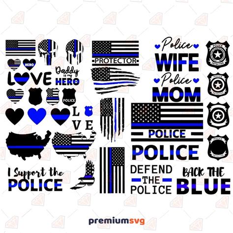 Police Flag Svg Thin Blue Line Flag Svg Cut File Premiumsvg