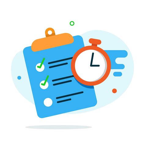 Checklist Paper Test With Timer Exam Concept Illustration Flat Design