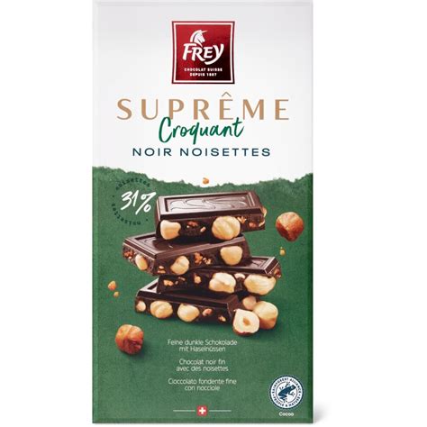 Frey Suprême Tablette de chocolat Noir noisettes entières et