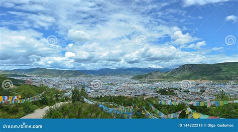 Panoramic View of Shangri-La City, Yunnan Province, China Stock Photo ...