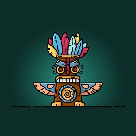 Premium Vector Colorful Totem Flat Vector Illustration