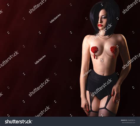 Sexy Naked Brunette Woman Vintage Lingerie Stock Photo Shutterstock