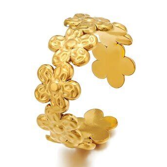 K Gold Plated Stainless Steel Flowers Earrings Intensity Sku