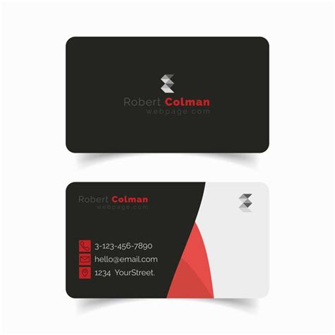 Premium Vector Professional Red And Black Visit Card Design Template