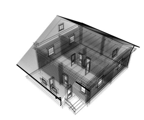 Line Drawing of House. Top View Stock Illustration - Illustration of ...