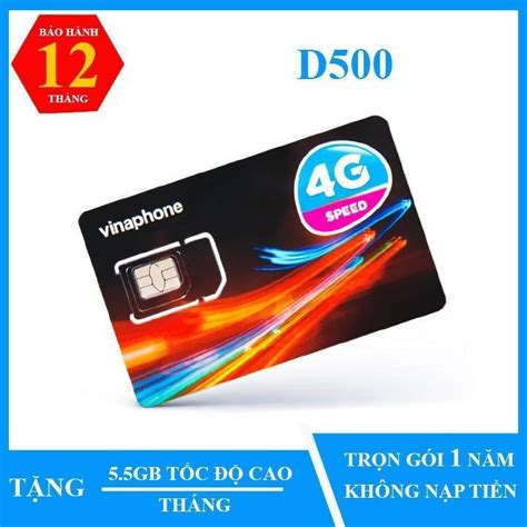 Bán FREESHIP CHƯA KÍCH HOẠT Sim Vina D500 Trọn Gói 1 Năm Sim 4G