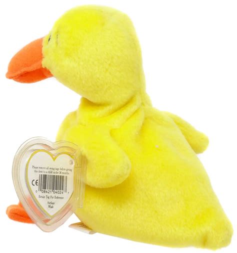 Beanie Babies Quackers The Duck Beanie Baby Plush 3rd Gen Hang Tag 1st