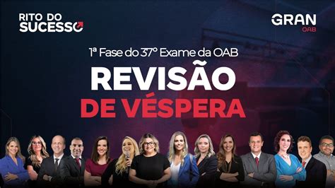 Revisão de Véspera OAB 1ª Fase do 37º Exame YouTube