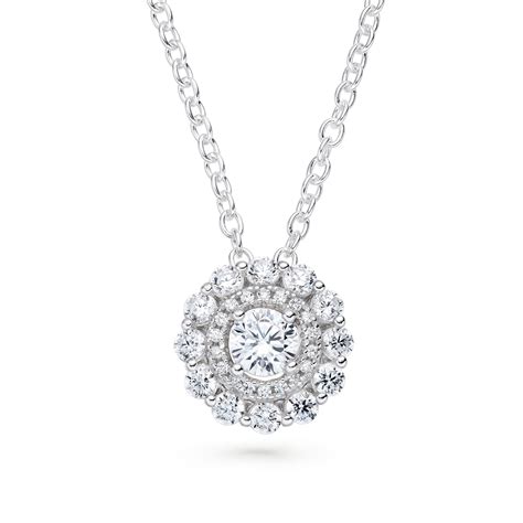 Silver Cubic Zirconia Double Halo Pendant 0131265 Beaverbrooks The