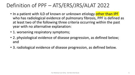 Progressive Pulmonary Fibrosis Definition And Management Ppt