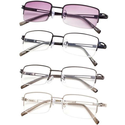 Reading Glasses Semi Rim Readers 4 Pack Women Men